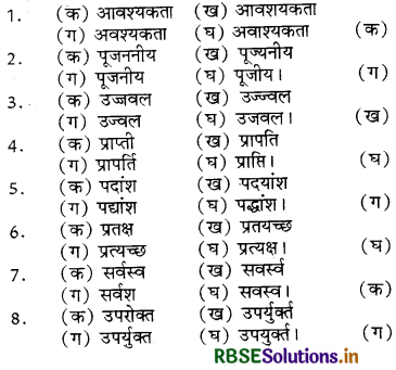RBSE Class 7 Hindi Vyakaran अशुद्धि 2