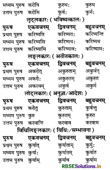 RBSE Class 7 Sanskrit व्याकरण धातु-रूपाणि 7