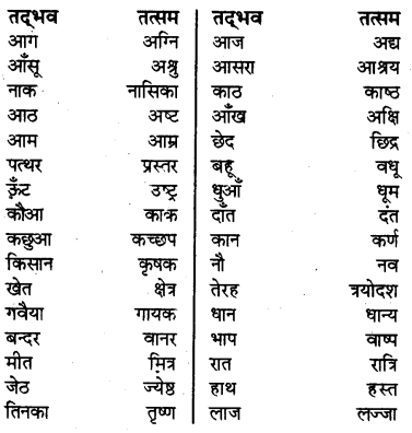 RBSE Class 6 Hindi Vyakaran तत्सम शब्द 1