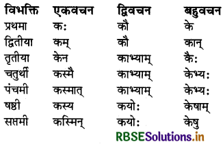 RBSE Class 6 Sanskrit व्याकरण शब्दरूपाणि - संज्ञा-शब्द, सर्वनाम-शब्द 20