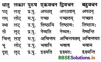 RBSE Class 6 Sanskrit व्याकरण धातु - रूपाणि 8
