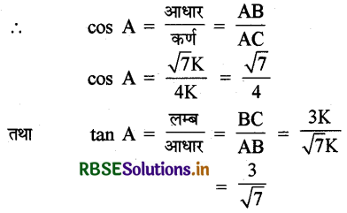 RBSE Solutions for Class 10 Maths Chapter 8 त्रिकोणमिति का परिचय Ex 8.1 Q3.1