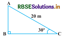 RBSE Solutions for Class 10 Maths Chapter 9 त्रिकोणमिति के कुछ अनुप्रयोग Ex 9.1 Q1