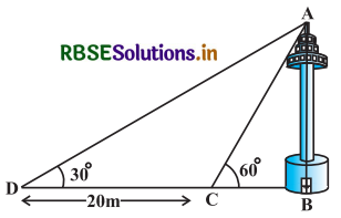 RBSE Solutions for Class 10 Maths Chapter 9 त्रिकोणमिति के कुछ अनुप्रयोग Ex 9.1 Q11
