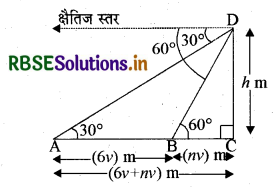RBSE Solutions for Class 10 Maths Chapter 9 त्रिकोणमिति के कुछ अनुप्रयोग Ex 9.1 Q15