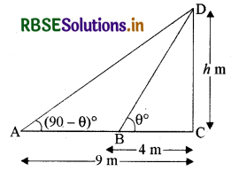 RBSE Solutions for Class 10 Maths Chapter 9 त्रिकोणमिति के कुछ अनुप्रयोग Ex 9.1 Q16
