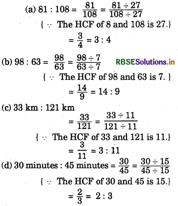 RBSE Solutions for Class 6 Maths Chapter 12 Ratio and Proportion Ex 12.1 4