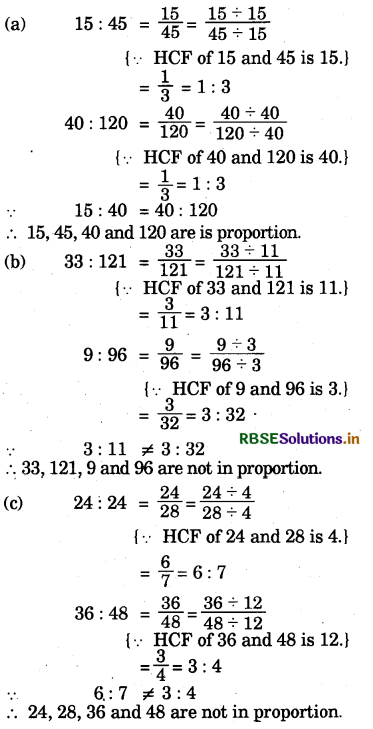RBSE Solutions for Class 6 Maths Chapter 12 Ratio and Proportion Ex 12.2 1