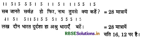 RBSE Class 12 Hindi Sahitya काव्यांग-परिचय छन्द 19