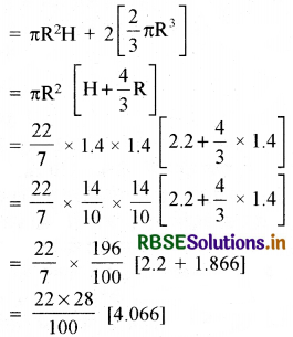 RBSE Solutions for Class 10 Maths Chapter 13 पृष्ठीय क्षेत्रफल एवं आयतन Ex 13.2 Q3.2