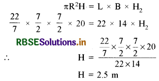 RBSE Solutions for Class 10 Maths Chapter 13 पृष्ठीय क्षेत्रफल एवं आयतन Ex 13.3 Q3
