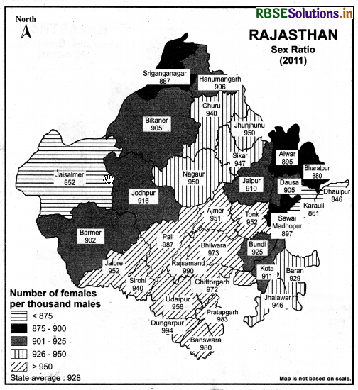 RBSE Solutions for Class 8 Our Rajasthan Chapter Map Related Questions 12