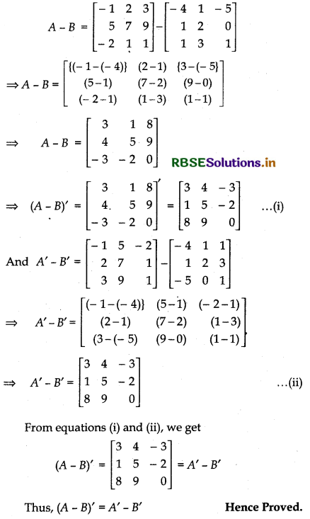 RBSE Solutions for Class 12 Maths Chapter 3 Matrices Ex 3.3 2