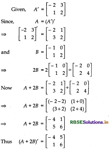 RBSE Solutions for Class 12 Maths Chapter 3 Matrices Ex 3.3 5