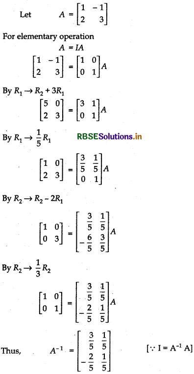 RBSE Solutions for Class 12 Maths Chapter 3 Matrices Ex 3.4 1