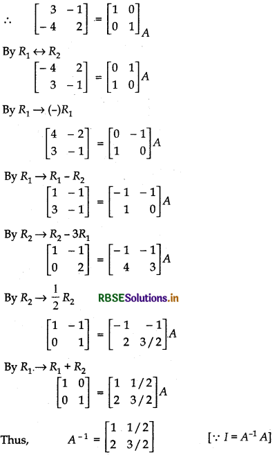 RBSE Solutions for Class 12 Maths Chapter 3 Matrices Ex 3.4 10