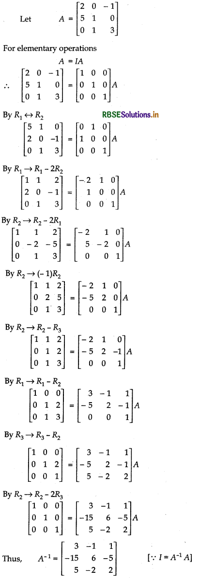 RBSE Solutions for Class 12 Maths Chapter 3 Matrices Ex 3.4 19