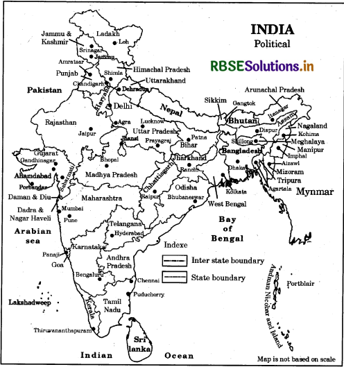 RBSE Solutions for Class 6 Our Rajasthan Map Based Questions Q1