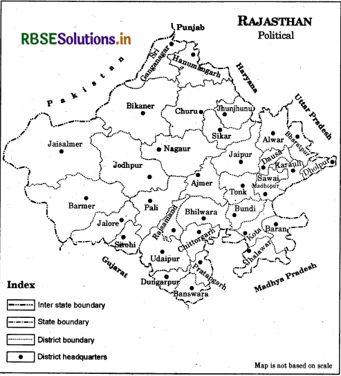 RBSE Solutions for Class 6 Our Rajasthan Map Based Questions Q12