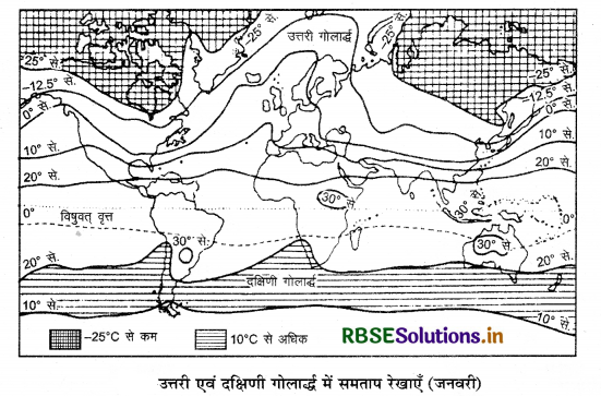 RBSE Solutions for Class 11 Geography Chapter 9 सौर विकिरण, ऊष्मा संतुलन एवं तापमान 4