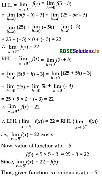 RBSE Solutions for Class 12 Maths Chapter 5 Continuity and Differentiability Ex 5.1 3