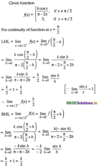 RBSE Solutions for Class 12 Maths Chapter 5 Continuity and Differentiability Ex 5.1 62