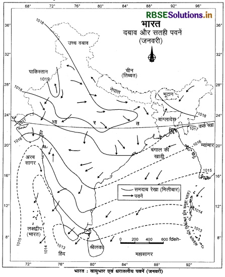 RBSE Solutions for Class 11 Geography Chapter 4 जलवायु 2