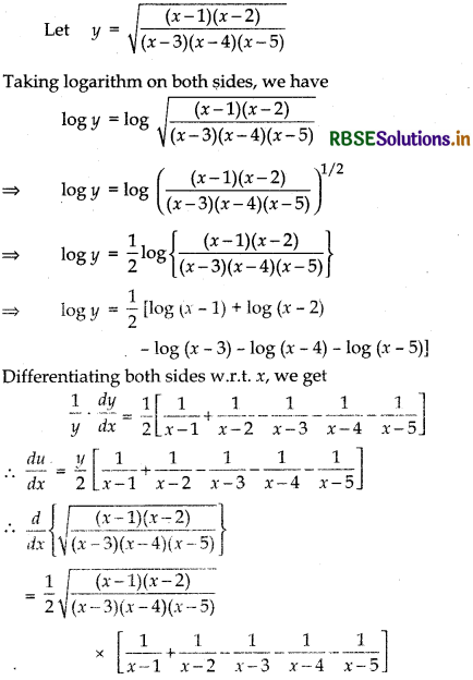 RBSE Solutions for Class 12 Maths Chapter 5 Continuity and Differentiability Ex 5.5 2
