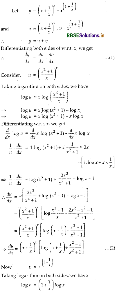 RBSE Solutions for Class 12 Maths Chapter 5 Continuity and Differentiability Ex 5.5 6