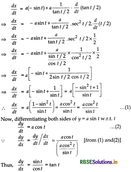 RBSE Solutions for Class 12 Maths Chapter 5 Continuity and Differentiability Ex 5.6 10