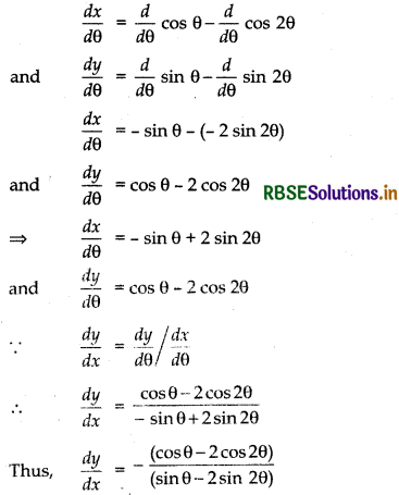 RBSE Solutions for Class 12 Maths Chapter 5 Continuity and Differentiability Ex 5.6 5