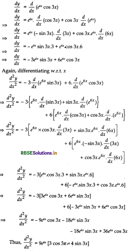 RBSE Solutions for Class 12 Maths Chapter 5 Continuity and Differentiability Ex 5.7 5