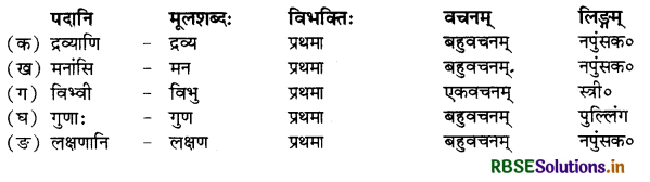 RBSE Solutions for Class 11 Sanskrit Shashwati Chapter 14 नवद्रव्याणि 2