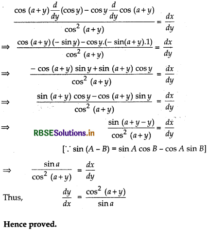 RBSE Solutions for Class 12 Maths Chapter 5 Continuity and Differentiability Miscellaneous Exercise 13