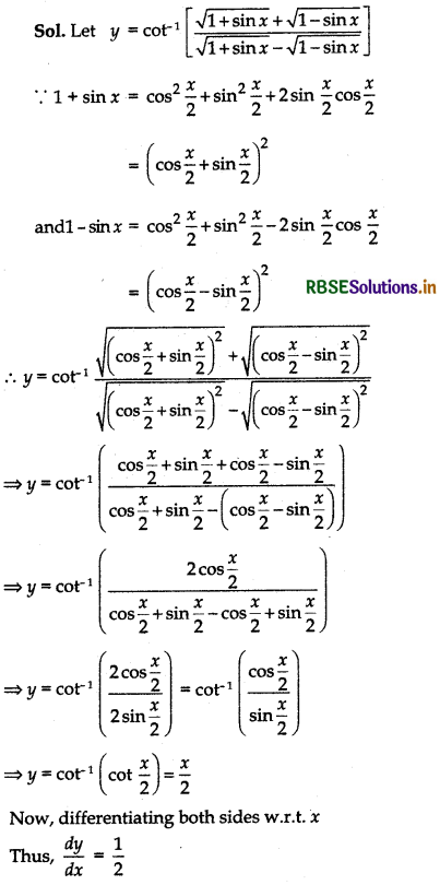 RBSE Solutions for Class 12 Maths Chapter 5 Continuity and Differentiability Miscellaneous Exercise 3