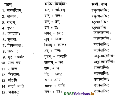 RBSE Class 11 Sanskrit व्याकरणम् सन्धिः 6