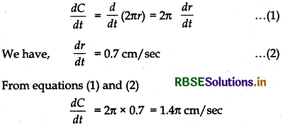 RBSE Solutions for Class 12 Maths Chapter 6 Application of Derivatives Ex 6.1 3