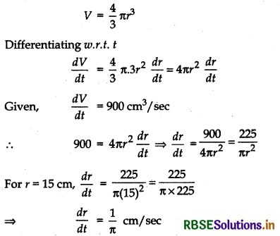 RBSE Solutions for Class 12 Maths Chapter 6 Application of Derivatives Ex 6.1 5