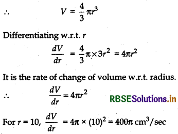 RBSE Solutions for Class 12 Maths Chapter 6 Application of Derivatives Ex 6.1 6