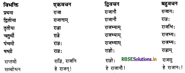 RBSE Class 11 Sanskrit व्याकरणम् शब्द-रूप 12