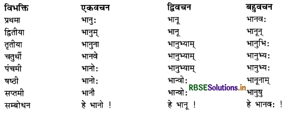 RBSE Class 11 Sanskrit व्याकरणम् शब्द-रूप 28