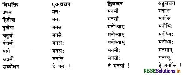 RBSE Class 11 Sanskrit व्याकरणम् शब्द-रूप 50
