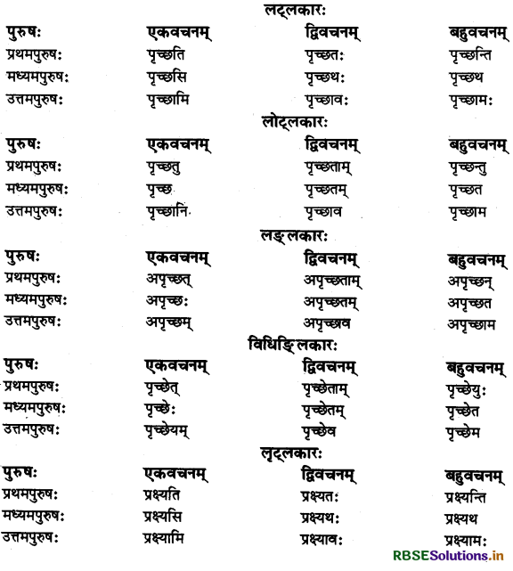 RBSE Class 11 Sanskrit व्याकरणम् धातु-रूप 5