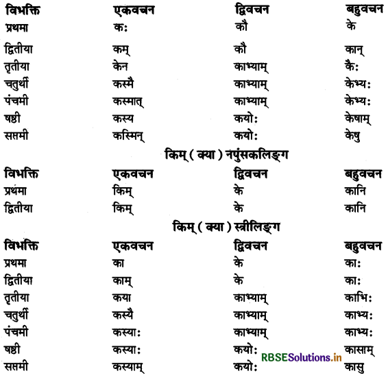 RBSE Class 11 Sanskrit व्याकरणम् शब्द-रूप 64