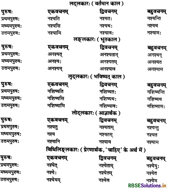 RBSE Class 11 Sanskrit व्याकरणम् धातु-रूप 19