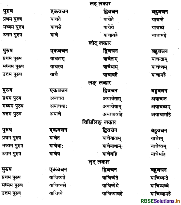 RBSE Class 11 Sanskrit व्याकरणम् धातु-रूप 24