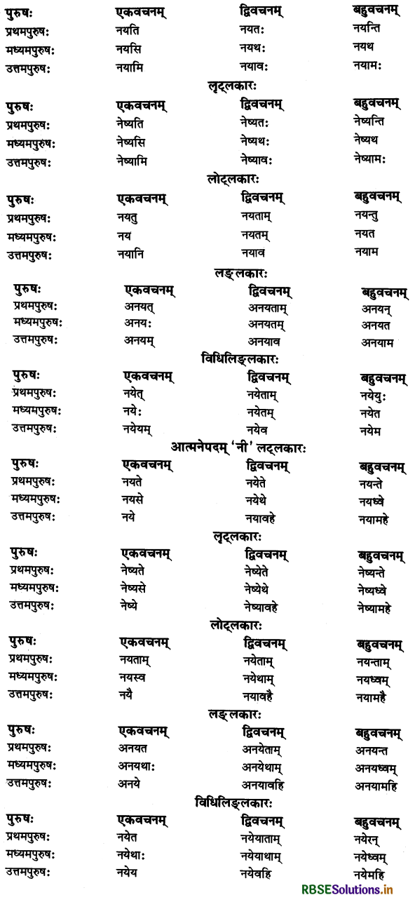 RBSE Class 11 Sanskrit व्याकरणम् धातु-रूप 26