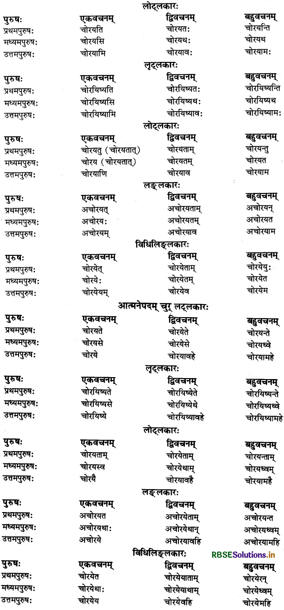 RBSE Class 11 Sanskrit व्याकरणम् धातु-रूप 42