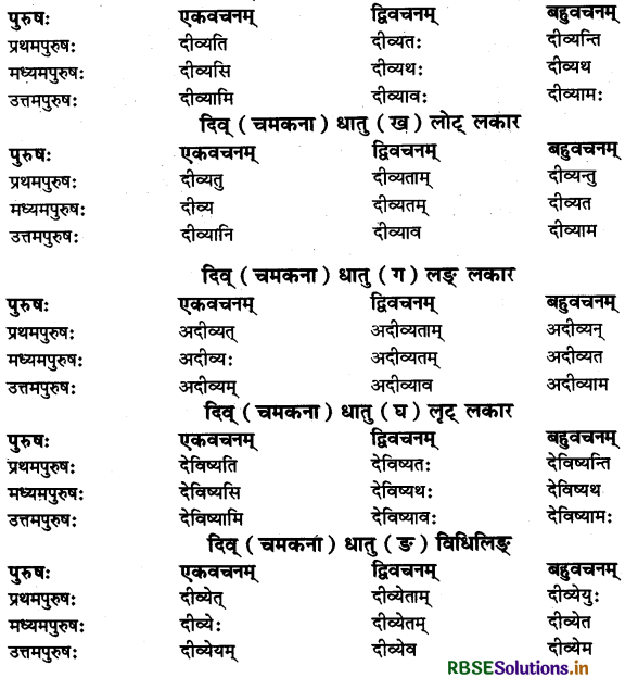 RBSE Class 11 Sanskrit व्याकरणम् धातु-रूप 50