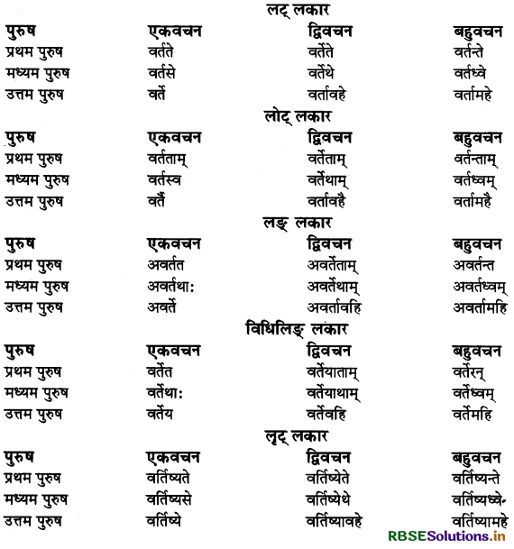 RBSE Class 11 Sanskrit व्याकरणम् धातु-रूप 57